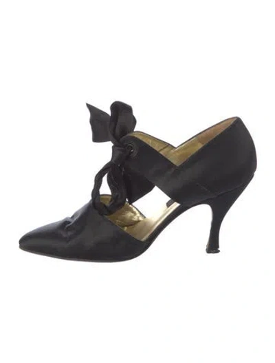 Pre-owned Escada Satin D'orsay Pumps In Blue