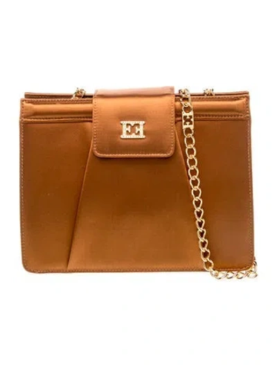 Pre-owned Escada Satin Evening Bag In Brown