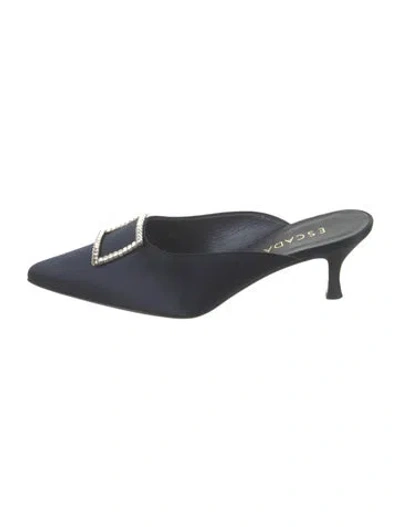Pre-owned Escada Satin Mules In Blue