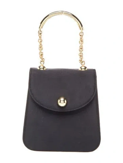 Pre-owned Escada Satin Top Handle Bag In Black