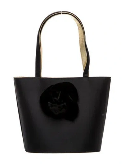 Pre-owned Escada Satin Top Handle Bag In Black