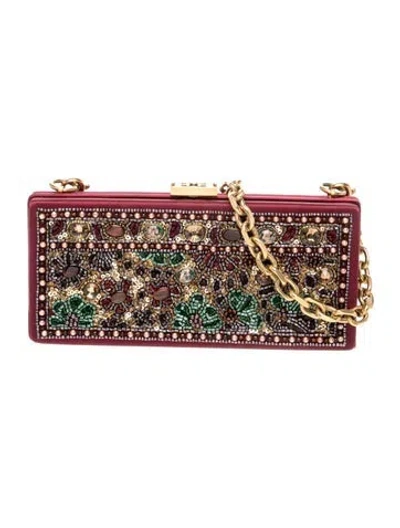 Pre-owned Escada Satin Top Handle Bag In Burgundy