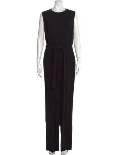 Pre-owned Escada Scoop Neck Jumpsuit In Black