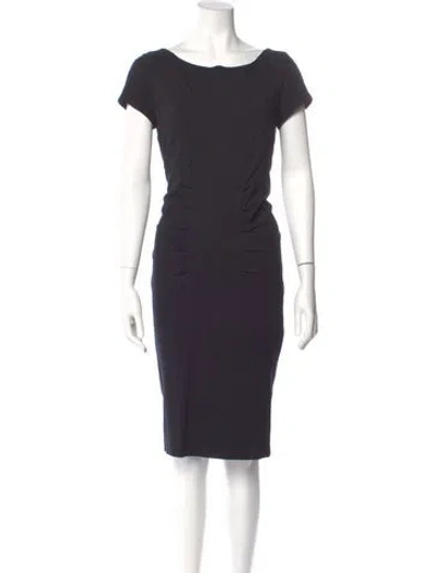 Pre-owned Escada Scoop Neck Knee-length Dress In Black