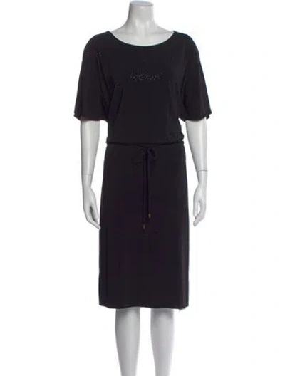 Pre-owned Escada Scoop Neck Knee-length Dress In Black