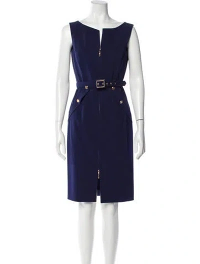 Pre-owned Escada Scoop Neck Knee-length Dress In Blue