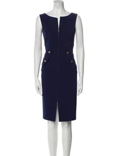 Pre-owned Escada Scoop Neck Knee-length Dress In Blue