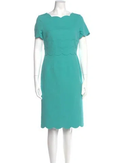 Pre-owned Escada Scoop Neck Knee-length Dress In Multi
