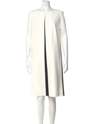 Pre-owned Escada Scoop Neck Knee-length Dress In Neutral