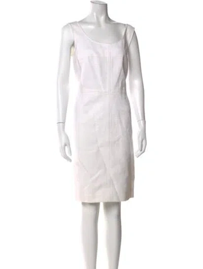 Pre-owned Escada Scoop Neck Knee-length Dress In Neutral