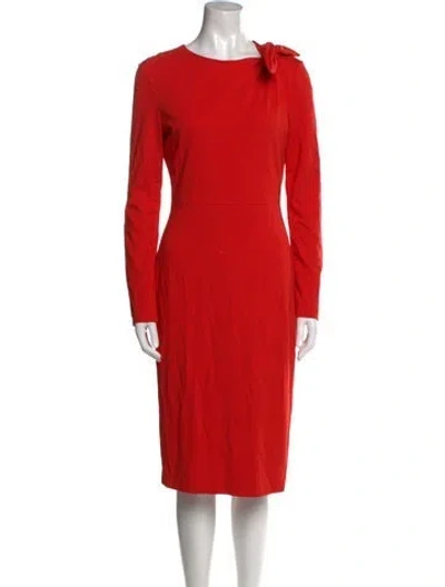 Pre-owned Escada Scoop Neck Knee-length Dress In Orange