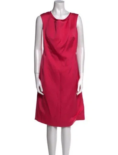 Pre-owned Escada Scoop Neck Knee-length Dress In Pink