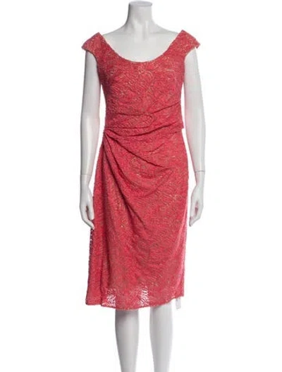 Pre-owned Escada Scoop Neck Knee-length Dress In Pink