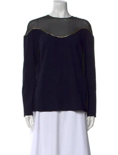 Pre-owned Escada Scoop Neck Long Sleeve Sweatshirt In Blue