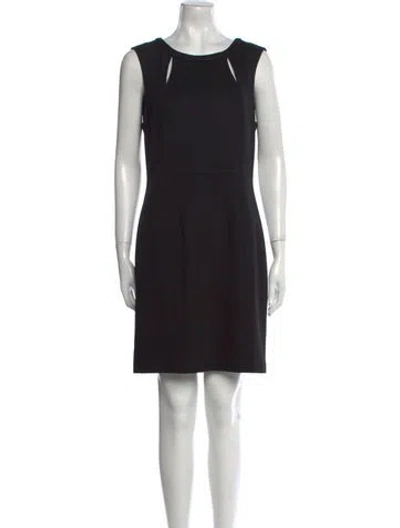 Pre-owned Escada Scoop Neck Mini Dress In Black