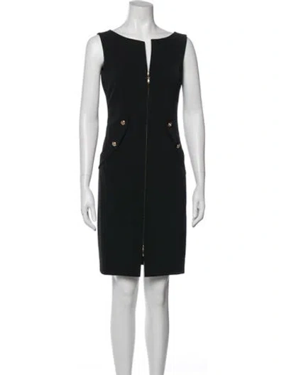Pre-owned Escada Scoop Neck Mini Dress In Black