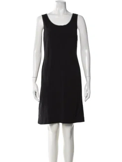 Pre-owned Escada Scoop Neck Mini Dress In Black