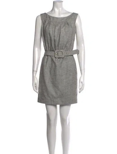 Pre-owned Escada Scoop Neck Mini Dress In Gray
