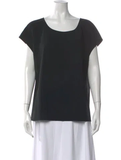 Pre-owned Escada Scoop Neck Short Sleeve Top In Black