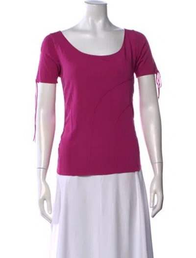 Pre-owned Escada Scoop Neck Short Sleeve Top In Purple