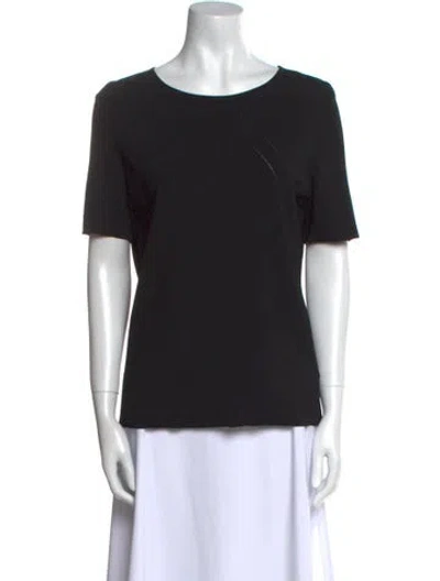 Pre-owned Escada Scoop Neck Short Sleeve T-shirt In Black