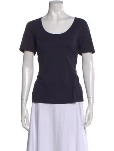 Pre-owned Escada Scoop Neck Short Sleeve T-shirt In Black