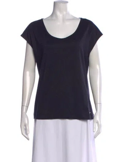Pre-owned Escada Scoop Neck Short Sleeve T-shirt In Blue