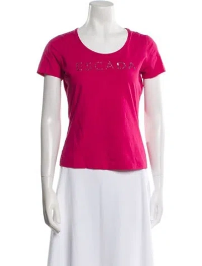Pre-owned Escada Scoop Neck Short Sleeve T-shirt In Pink