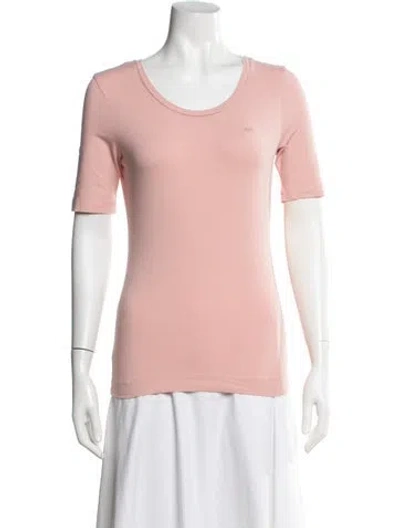 Pre-owned Escada Scoop Neck Short Sleeve T-shirt In Pink