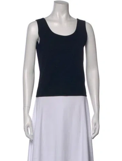 Pre-owned Escada Scoop Neck Sleeveless Top In Black