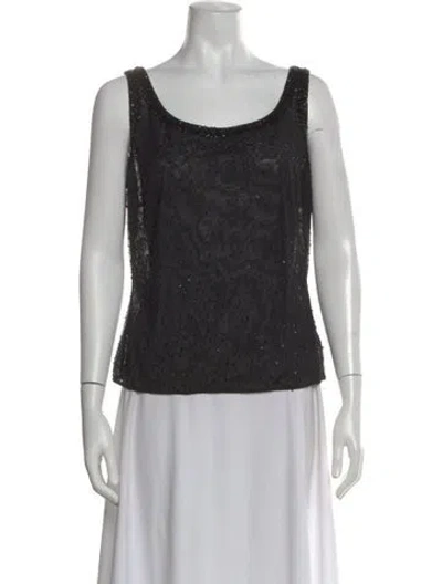 Pre-owned Escada Scoop Neck Sleeveless Top In Black