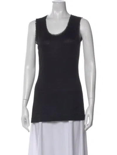 Pre-owned Escada Scoop Neck Sleeveless Top In Black