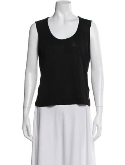 Pre-owned Escada Scoop Neck Sleeveless Top In Black
