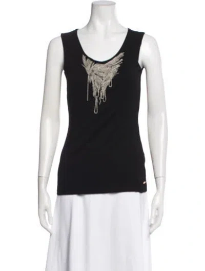Pre-owned Escada Scoop Neck Sleeveless Top In Black