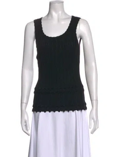 Pre-owned Escada Scoop Neck Sleeveless Top In Black