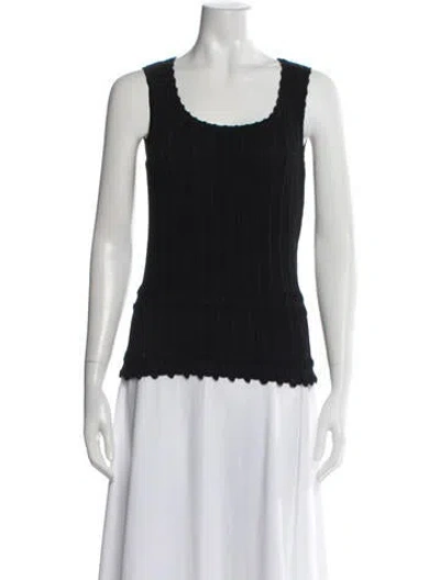 Pre-owned Escada Scoop Neck Sleeveless Top In Black