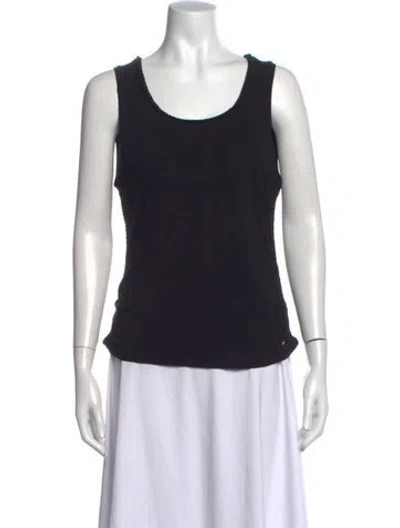 Pre-owned Escada Scoop Neck Sleeveless Top In Black