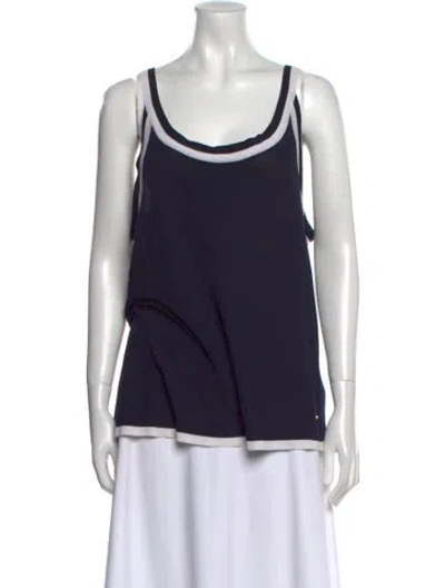 Pre-owned Escada Scoop Neck Sleeveless Top In Blue