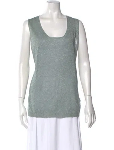 Pre-owned Escada Scoop Neck Sleeveless Top In Blue