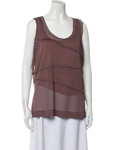 Pre-owned Escada Scoop Neck Sleeveless Top In Brown