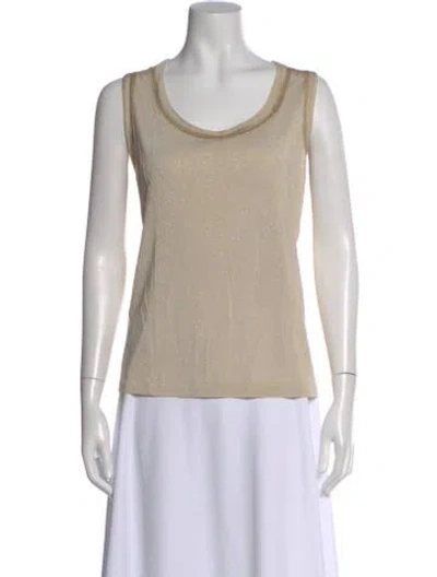 Pre-owned Escada Scoop Neck Sleeveless Top In Gold