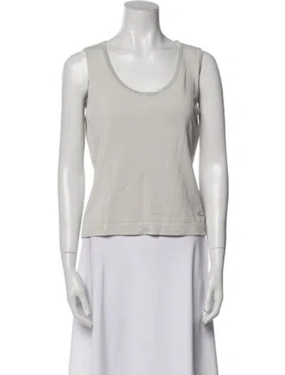 Pre-owned Escada Scoop Neck Sleeveless Top In Gray