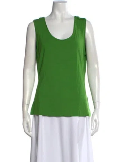 Pre-owned Escada Scoop Neck Sleeveless Top In Green