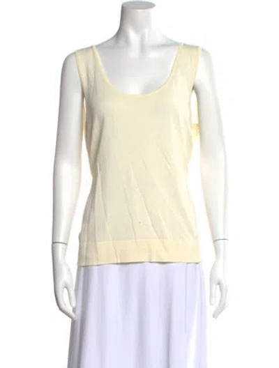 Pre-owned Escada Scoop Neck Sleeveless Top In Neutral