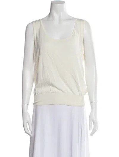Pre-owned Escada Scoop Neck Sleeveless Top In Neutral