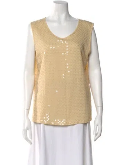 Pre-owned Escada Scoop Neck Sleeveless Top In Neutral