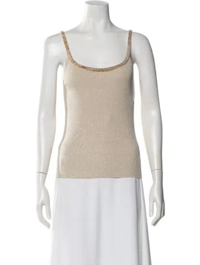 Pre-owned Escada Scoop Neck Sleeveless Top In Neutral