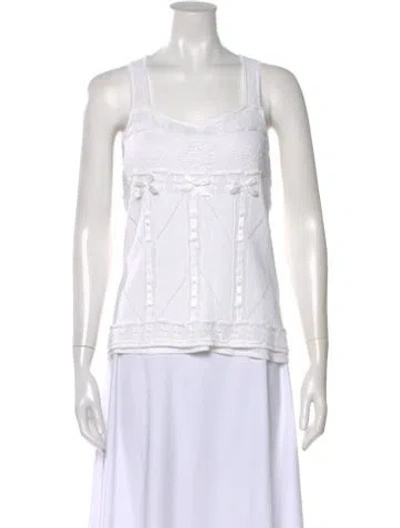 Pre-owned Escada Scoop Neck Sleeveless Top In Neutral
