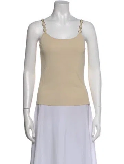 Pre-owned Escada Scoop Neck Sleeveless Top In Neutral