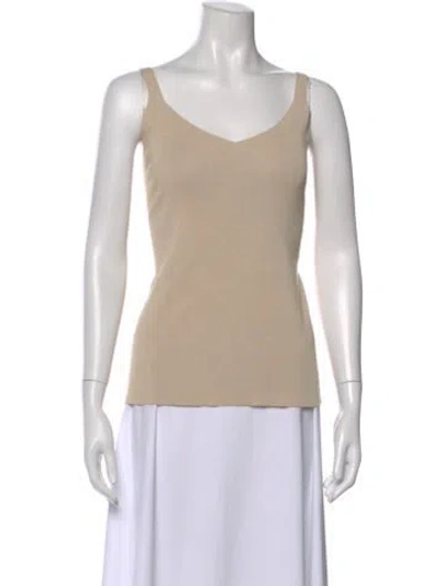 Pre-owned Escada Scoop Neck Sleeveless Top In Neutral